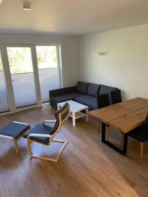 Ein Sitzbereich in der Unterkunft Haus Wesloer Landstraße 6b für 4 Personen