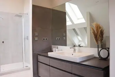 Ein Badezimmer in der Unterkunft Das Rosenhaus - luxoriöses Ferienhaus mit viel Platz für die ganze Familie von 
