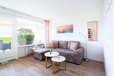 Ein Sitzbereich in der Unterkunft Ferienpark Sierksdorf App 27 - Strandlage