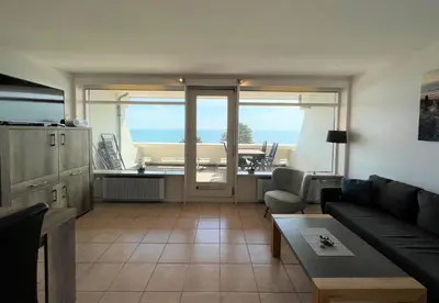 Ein Sitzbereich in der Unterkunft Ferienpark Sierksdorf App 205 - Strandlage