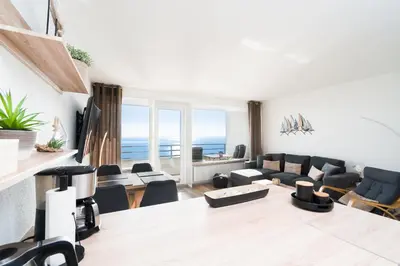 Ein Sitzbereich in der Unterkunft Ferienpark Sierksdorf App 347 - Strandlage