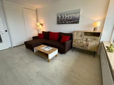 Ein Sitzbereich in der Unterkunft Ferienpark Sierksdorf App 453 - Strandlage