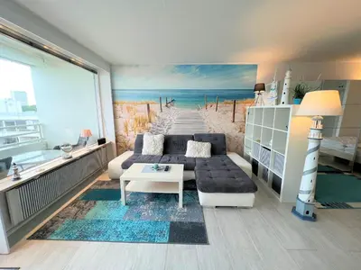 Ein Sitzbereich in der Unterkunft Ferienpark Sierksdorf App 337 - Strandlage