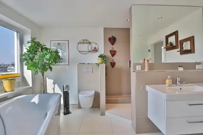 Ein Sitzbereich in der Unterkunft Strandallee 10 Penthouse Seaview