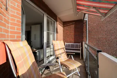 Ein Balkon oder eine Terrasse in der Unterkunft Strandresidenz Sierksdorf Nr 05