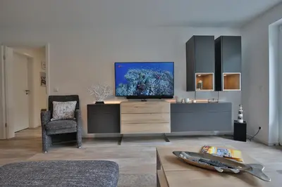 TV/Unterhaltungsangebot in der Unterkunft Haus am Seehof Ferienwohnung Ostseeliebe