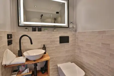 Ein Badezimmer in der Unterkunft Haus Waldburg Appartement 07 