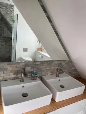 Ein Badezimmer in der Unterkunft Ferienhaus Storchennest