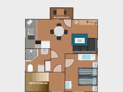 Grundriss der Unterkunft Ferienwohnung Beste - für eine entspannte Auszeit
