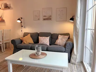 Ein Sitzbereich in der Unterkunft Ferienhaus Oceansounds