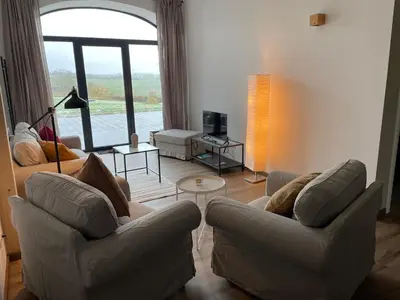 Ein Sitzbereich in der Unterkunft Ferienwohnung 1 am Herrenhaus Ahrensbök