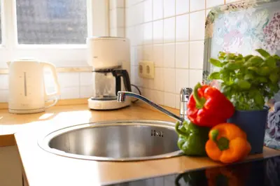 Küche/Küchenzeile in der Unterkunft ARW3b Ferienwohnung Walden F