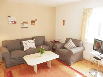 Ein Sitzbereich in der Unterkunft EIC4 Bungalow Bullwinkel