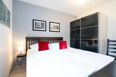 Ein Bett oder Betten in einem Zimmer der Unterkunft STR123g App Sonnenseite F