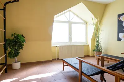 Ein Sitzbereich in der Unterkunft STR123k Ferienwohnung Kajüte 13