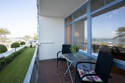 Ein Balkon oder eine Terrasse in der Unterkunft STR123k Ferienwohnung Kajüte 13