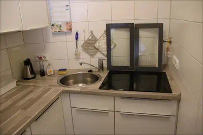 Küche/Küchenzeile in der Unterkunft ROD32 Ferienwohnung Schneider