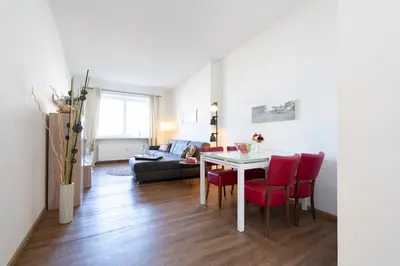 Ein Sitzbereich in der Unterkunft Ferienwohnung Capolino