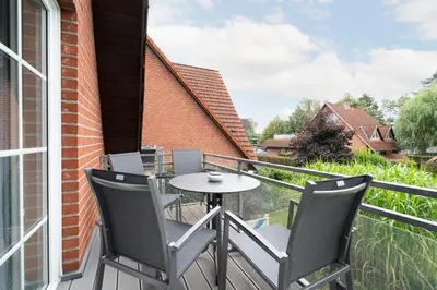 Ein Balkon oder eine Terrasse in der Unterkunft Ferienwohnung Hygge