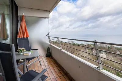 Ein Balkon oder eine Terrasse in der Unterkunft Ferienwohnung Meerblick App 805