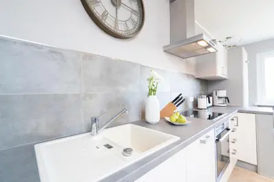 Küche/Küchenzeile in der Unterkunft Ferienwohnung Puro Suite