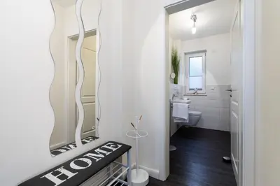 Ein Badezimmer in der Unterkunft Strandhaus Möwenberg App 11