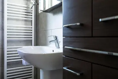 Ein Badezimmer in der Unterkunft Wohnpark am Mühlenteich - Appartement 37