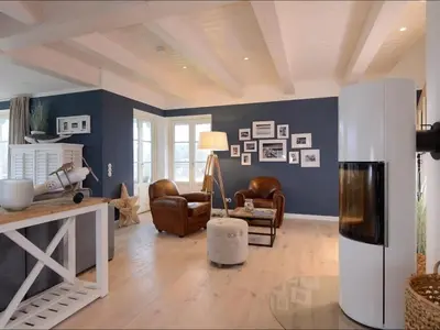 Ein Sitzbereich in der Unterkunft Nantucket Blue