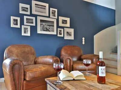 Ein Sitzbereich in der Unterkunft Nantucket Blue