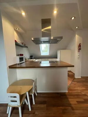 Küche/Küchenzeile in der Unterkunft FeWo Haus Lübeck Sereetz Ostsee