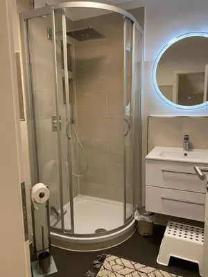 Ein Badezimmer in der Unterkunft Ostsee Ferienwohnung in Sierksdorf - Hansa Park
