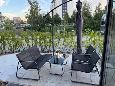Ein Garten an der Unterkunft Hansehaus Lübeck - Gartensuite
