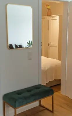 Ein Bett oder Betten in einem Zimmer der Unterkunft Wolkenloft mit Meerblick und Schwimmbad - Haustiere willkommen