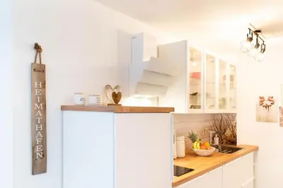 Küche/Küchenzeile in der Unterkunft Ferienwohnung Die Hanse 12