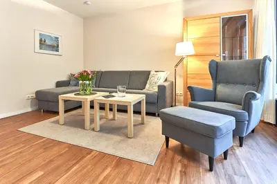 Ein Sitzbereich in der Unterkunft Strandresidenz Timmendorfer Strand Apartment 215