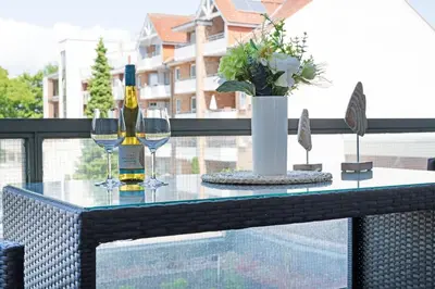 Ein Balkon oder eine Terrasse in der Unterkunft Haus Meeresstrand Gestrandet