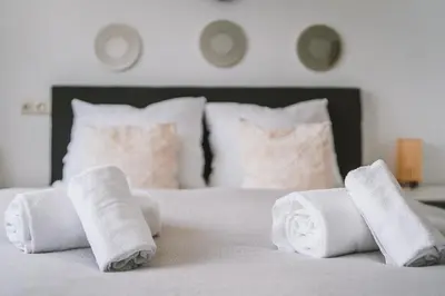 Ein Bett oder Betten in einem Zimmer der Unterkunft Sadebo Traveblick