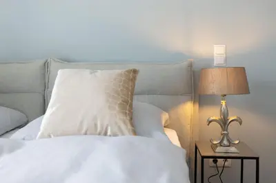 Ein Bett oder Betten in einem Zimmer der Unterkunft Sturmfrei Suite 1